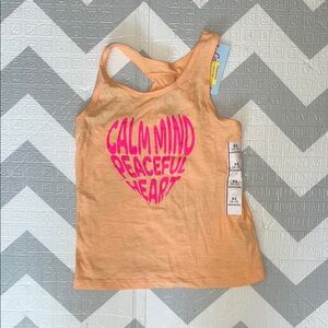 Calm Mind Peaceful Heart Kids Tank Top - Orange small 4/5